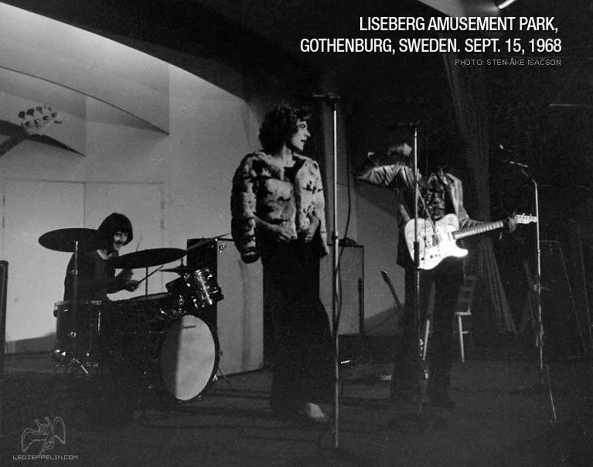 Led Zeppelin uppträder på Stjärnscenen 1968.