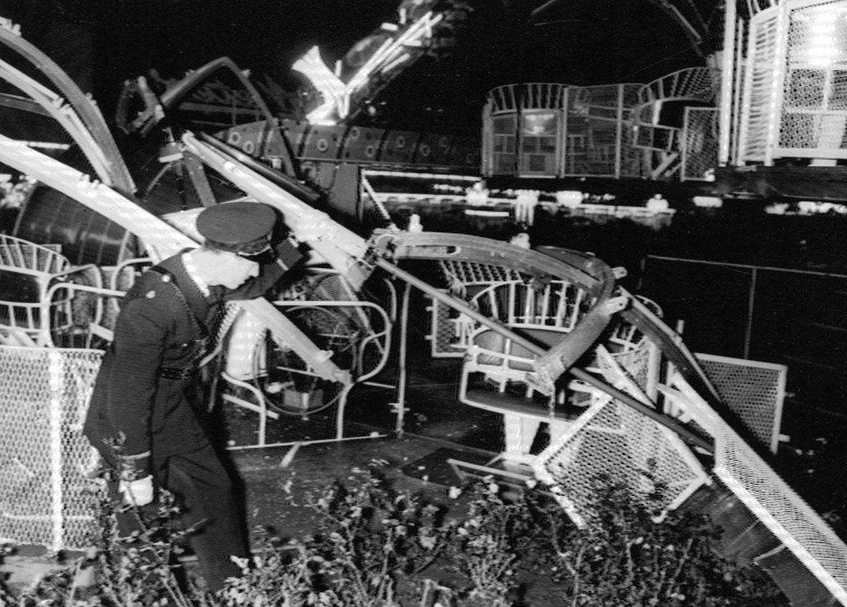 Olycka i åkattraktionen Meteor 1963.